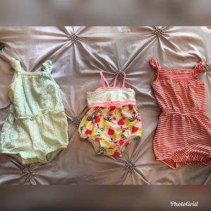 Baby girl rompers and swimsuit